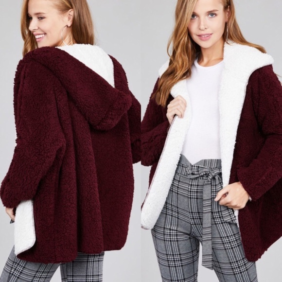 Jackets & Blazers - REVERSIBLE WITH POCKETS!! Teddy Bear Fleece Jacket